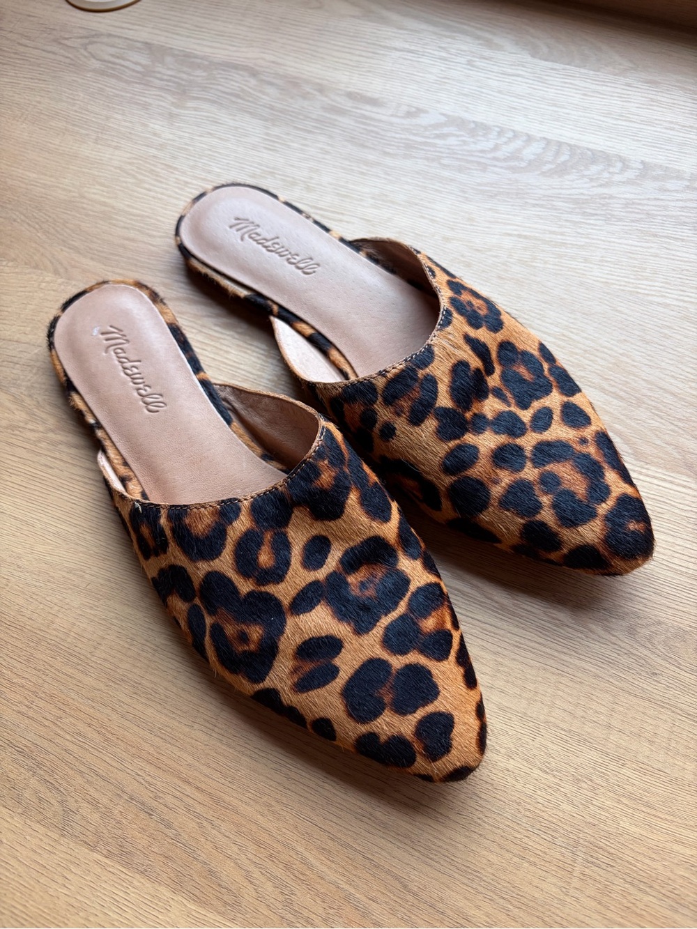 Madewell The Remi Mule Leopard Calf Hair Slip-On Flats Size 8 🐆🤎